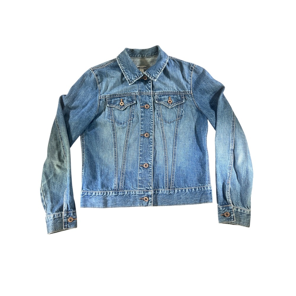 GAP Womens Denim Jean Jacket Classic‎ Light Wash Button Front Casual Coat